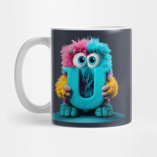 Cute Monster for Kids Alphabet Letter U Funny Back to School Mug